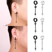 Pendientes de acero inoxidable con borlas para mujer, aretes con forma de cruz triangular, estilo Punk, 2 piezas 2024 - compra barato