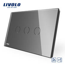 Livolo AU US C9 Standard Touch Switch, Grey Crystal Glass Panel,2ways Touch Control Light Switch,cross remote wireless control 2024 - buy cheap
