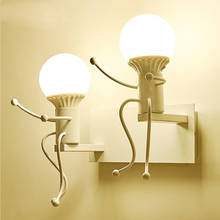 Figura de lámpara de pared moderna para restaurante, dormitorio, mesita de noche, pasillo, escaleras, lámpara de pared de hierro forjado con personalidad 2024 - compra barato