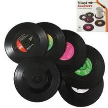 2 4 6 Pcs Vinyl Record Drink Coaster Table Placemats Creative Coffee Mug Cup Coasters Heat-resistant Non Slip Pads Table Mats 2024 - buy cheap
