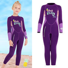 Traje de baño de neopreno de manga larga para niños y niñas, traje de buceo térmico de 2,5 MM, para surfear en la playa, S-XXL 2024 - compra barato