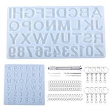 Resina epóxi de cristal, molde de cristal com letras do alfabeto, números, pingentes, molde de silicone para artesanato, faça você mesmo, decoração, ferramentas de fabricação de joias, 1 conjunto 2024 - compre barato