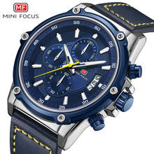 Mini focus relógio quartzo esportivo masculino, relógio casual à prova d'água display de data pulseira de couro cronógrafo para homens nova moda 2024 - compre barato