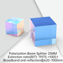 Polarization Beam Splitter Prism Optical Dichroic Prism H-ZF3 Cube 25MM Extinction Ratio TP/TS More Than The 1000:1 Beam Prism 2024 - buy cheap