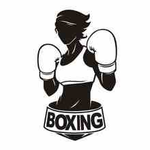 Boxing Woman Glove Sticker Kick Boxer Play Car Decal Free Combat Posters Vinyl Striker Wall Decals Parede Decor 2024 - buy cheap