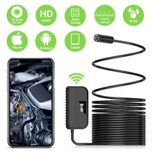 Cámara endoscópica inalámbrica con enfoque automático, boroscopio impermeable IP68, WIFI, 5MP, 12mm, cámara de inspección, Cable duro de 10m para IOS, Android y PC 2024 - compra barato