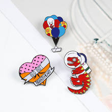 Funny Brooch Cartoon Clown Balloon Dinosaur Butt Creative Badge Pin Fashion Sweater Bag Jackets Lapel Pins Jewelry Gift for Kids 2024 - buy cheap