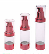 Portabl rojo vacío como botella de loción sin aire cosmética, tratamiento de plástico, botellas de viaje, 15/30/50ML, 12 Uds. 2024 - compra barato