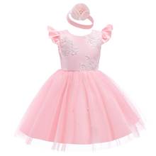 Vestidos de tutú de encaje para niña pequeña, traje elegante de tutú para fiesta de cumpleaños y boda, ropa de bautismo para niños pequeños de 1 a 5 años 2024 - compra barato