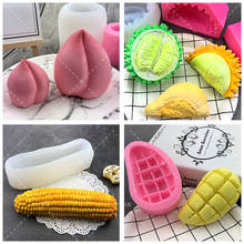 3d Fruit Peach Durian Mango Corn Mousse Ice Cream Silicone Mold Fondant Cake Decorating Tools Chocolate Baking Gypsum Clay Mould 2024 - buy cheap