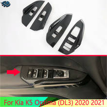 For Kia K5 Optima (DL3) 2020 2021 Car Accessories Carbon Fiber Style Door Window Armrest Cover Switch Panel Trim Molding Garnish 2024 - buy cheap