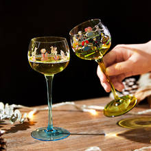 Boneca infantil de vidro estampado estilo nórdico, sacola de vinho branco, lindo, verde, óculos para vinho, festa em casa, decoração de mesa 2024 - compre barato