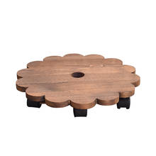 Soporte de maceta de madera maciza para flores, carro de maceta con ruedas, decoración del hogar, suministros de jardinería, soporte móvil para plantas 2024 - compra barato