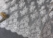 3 meters price, black and white blue red eyelashes lace fabric, high-end clothing wedding dress sewing fabric 2024 - buy cheap