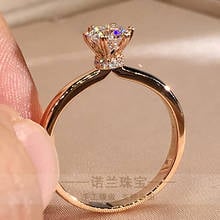 Anillo de oro rosa de 10 quilates Au417 para mujer, sortija con diamantes de moissanita de 1, 2, 3, 4 y 5 quilates, corona de flores redonda, anillo de aniversario de compromiso para fiesta de boda 2024 - compra barato