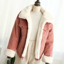 Jaqueta jeans bomber feminina, casaco de pele le quente e macio com 4 bolsos, uso em inverno 2020 2024 - compre barato