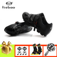 Tiebao sapatilha ciclismo mtb велосипедная обувь, мужские черные дышащие самозакрывающиеся кроссовки для горного велосипеда, спортивная обувь для mtb велосипеда 2022 - купить недорого