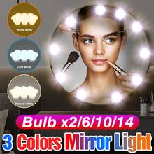 LED Vanity Mirror Light USB Makeup Vanity Light Cosmetic Hollywood Bulb Dimmable LED Wall Mirror Lamp Bathroom Dressing Table 2024 - buy cheap