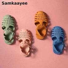 2-8y Children Sandals Kids Shoes Summer Baby Boys Girls Jelly Shoes Breathable Hollow Out Solid Anti-Slip Candy Beach Footwear 2 2024 - buy cheap
