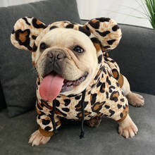 Leopard Dog Clothes for Small Medium Dogs Cute Winter Dog Hoodie French Bulldog Costume Schnauzer Clothing Pets Coat Dropship 2024 - buy cheap