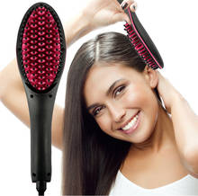 LCD Display Electric Hair Straightener Ceramic Hot Combs Ceramic Hair Straightener Brush Fast Straightening Hair Comb 2024 - buy cheap