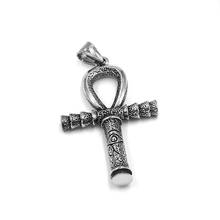 Ancient Egyptian Ankh Pendant Stainless Steel Jewelry Eye of Horus Ra Udjat Amulet Cross Biker Mens Pendant Wholesale SWP0564 2024 - buy cheap