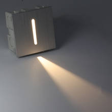 Luminária de led quadrada para escada interna, 3w, lâmpada embutida para canto da parede, para quintal e corredores 2024 - compre barato