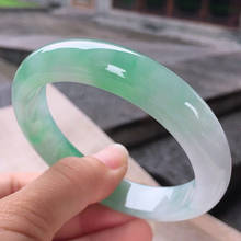 zheru jewelry natural Burmese jade light green 54-64mm two-color bracelet elegant princess jewelry send mother to girlfriend 2024 - buy cheap