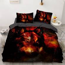 Black Bedding Sets 3D Wolf Duvet Quilt Cover Set Comforter Bed Linens Pillowcase King Queen Full Double Home Texitle 2024 - buy cheap