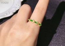 Natural Tsavorite women's ring simple and exquisite 925 pure silver latest design 2024 - buy cheap