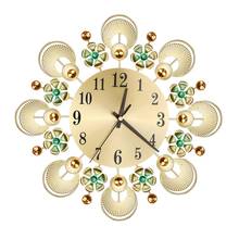 Creative Metal Wall Clock Diamond-studded Glass Dial Arabic Numbers Decorative Night Dial Clock Wrought Iron Wall Clock 2024 - buy cheap