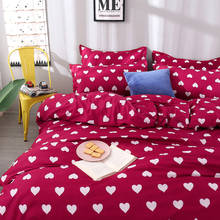 Conjunto de cama estampado em corações, conjunto com 2 ou 3 peças, capa de edredom, 1 capa de edredom + 1/2 fronhas (sem cobertor ou lençol), imperdível 2024 - compre barato