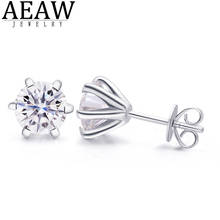 AEAW Round Moissanite Cut Total 4ctw 8mm Diamond Test Passed Moissanite Silver Earring Jewelry Girlfriend Gift 2024 - buy cheap