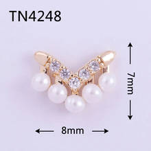 10pcs/lot TN4248 Luxury Alloy Zircon Pearl Nail Art Crystals Rhinestones jewelry supplies nails accessories decorations charms 2024 - buy cheap