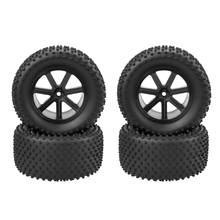 Передняя и задняя шина для радиоуправляемого внедорожника 1/10, черный обод колеса, 4 шт. 2024 - купить недорого