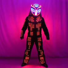 Future LED Lumious Robot Suit Stage Performance Light up Costume Helmet RGB change color LED Clothing Bar Nightclub 2024 - buy cheap