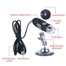 Microscopio Digital con USB, cámara endoscópica, lupa de 8LED con soporte de sujeción, 1600X, L4MB 2024 - compra barato