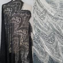 Black white Eyelash lace 150*300cm Wedding bridal Dress Applique DIY Bridal Headdress scarf veil curtain Fabric Patch free ship 2024 - buy cheap
