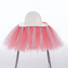 Tutu Tulle Table Skirts Baby Shower High Dining Chair Skirt Event Party Desk  Decoration 2024 - buy cheap