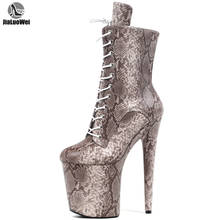 JIALUOWEI-Botas de tacón alto de 20cm para Zapatos de baile de barra, zapatos sexys para Club nocturno, para fiesta de baile, con plataforma serpentina 2024 - compra barato