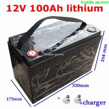 New Protection Large capacity 12V 100AH Lithium ion Battery with ABS Case / BMS System FOR solar EV Car Golf batteries 600w 2024 - buy cheap