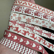 ZERZEEMOOY 15MM 5Y/Pack Christmas Ribbon GOD JUL 100% Cotton Ribbon DIY Handmade Cloth Sewing & Packing Label Tapes Ribbon Set 2024 - buy cheap