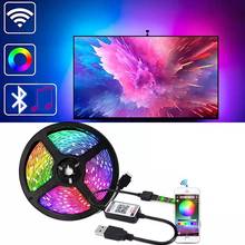 Bluetooth luces de tira de LED 1-5M RGB SMD 5050 cinta Flexible impermeable RGB 5M luz LED cinta de DC 12V Control inteligente 2024 - compra barato