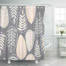 Green Leaf Silhouettes of Leaves Pattern Scandinavian on Dark Shower Curtains Waterproof Polyester Fabric 60 x 72 inches 2024 - buy cheap