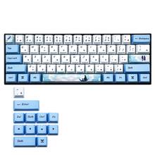 Механическая клавиатура с сублимационной печатью, 73 клавиши, Симпатичные колпачки для клавиш PBT OEM, колпачок для клавиатуры GH60 GK61 GK64 2024 - купить недорого