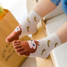 Calcetines de algodón con 5 dedos para niños y niñas, medias con dibujos animados, bordadas, de Punta abierta 2024 - compra barato