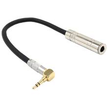 6,35 Женский Моно до 3,5 штекер Jack стерео Hifi Mic o удлинитель короткий 90 градусов угловой o кабель 2024 - купить недорого