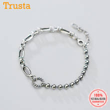 Trustdavis-pulsera minimalista de Plata de Ley 925 para mujer, cuentas de cadena de plata tailandesa, pulsera redonda giratoria para mujer, joyería de boda DS2679 2024 - compra barato