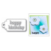 Stitched Tag Label Happy Birthday Words 2020 3D New Metal Cutting Dies For DIY Scrapbooking Album Decorative Embossing Craft Cut 2024 - buy cheap