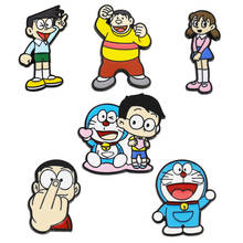 Doraemon broche e esmalte pino dos desenhos animados bonito das mulheres dos homens crianças mochila roupas chapéu lapela pino 2024 - compre barato